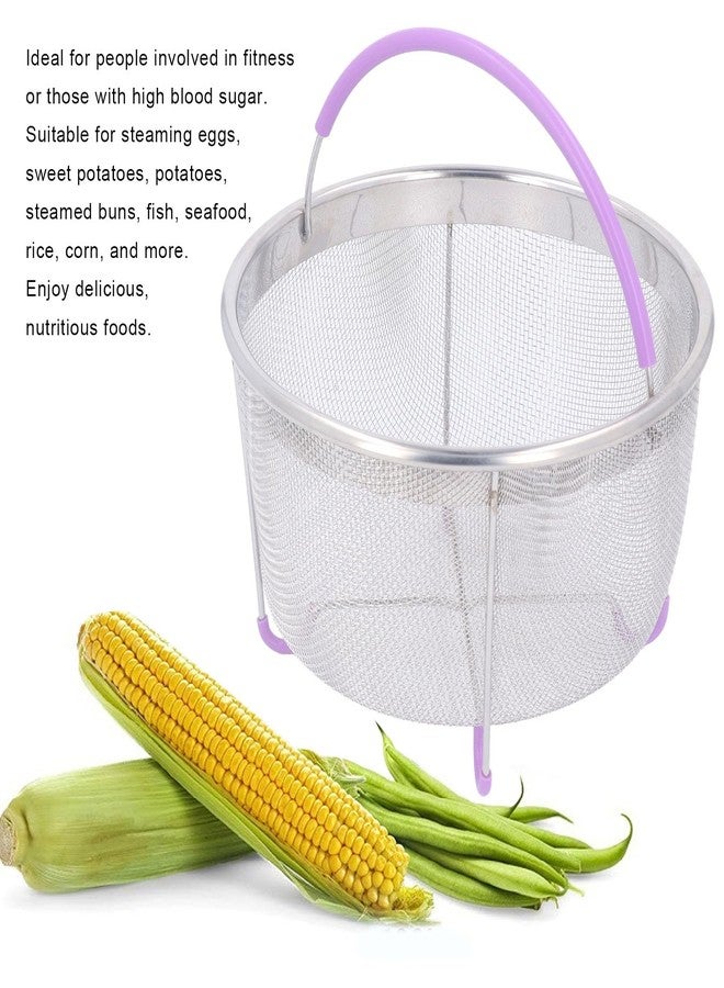 Sunicon Steamer Basket, Mesh Steaming Basket Stainless Steel Strainer and Insert for 6 qt quart Instant Pots Accessories, with Handle, fits IP Insta Pots, Instapot - Image 5